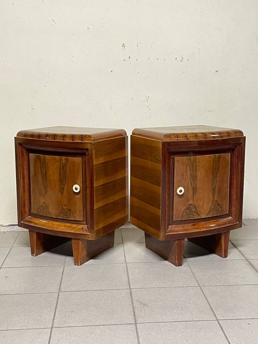 Comodini Art Déco, Italia, anni '30, set di 2