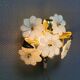 Swedish wall lamp in transparent and white glass shaped like flowers 1960s