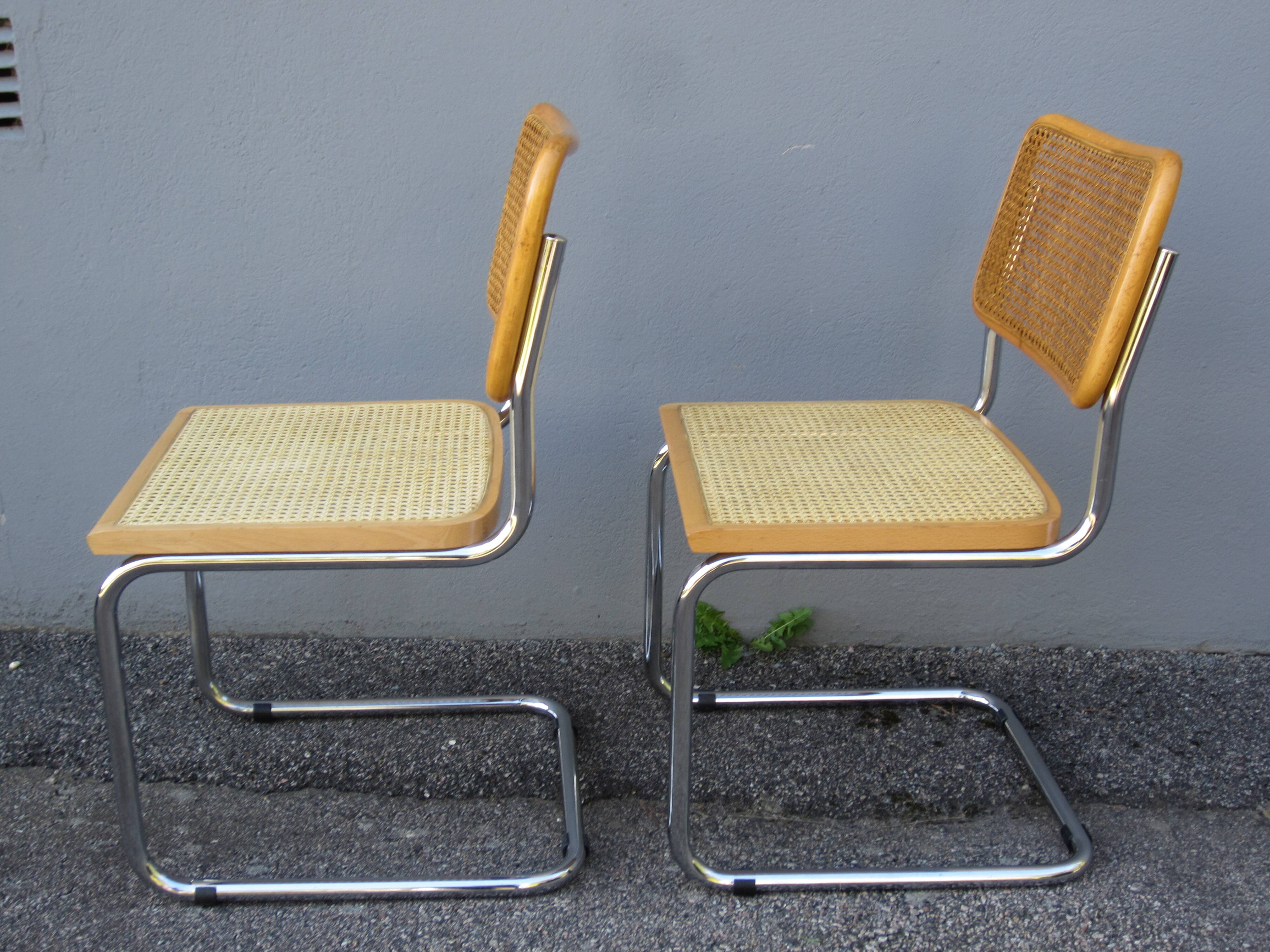 Pair of Cesca B32 chairs by Marcel Breuer