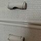 Vintage cane chest of drawers with 3 drawers - white patinated wood - seaside spirit