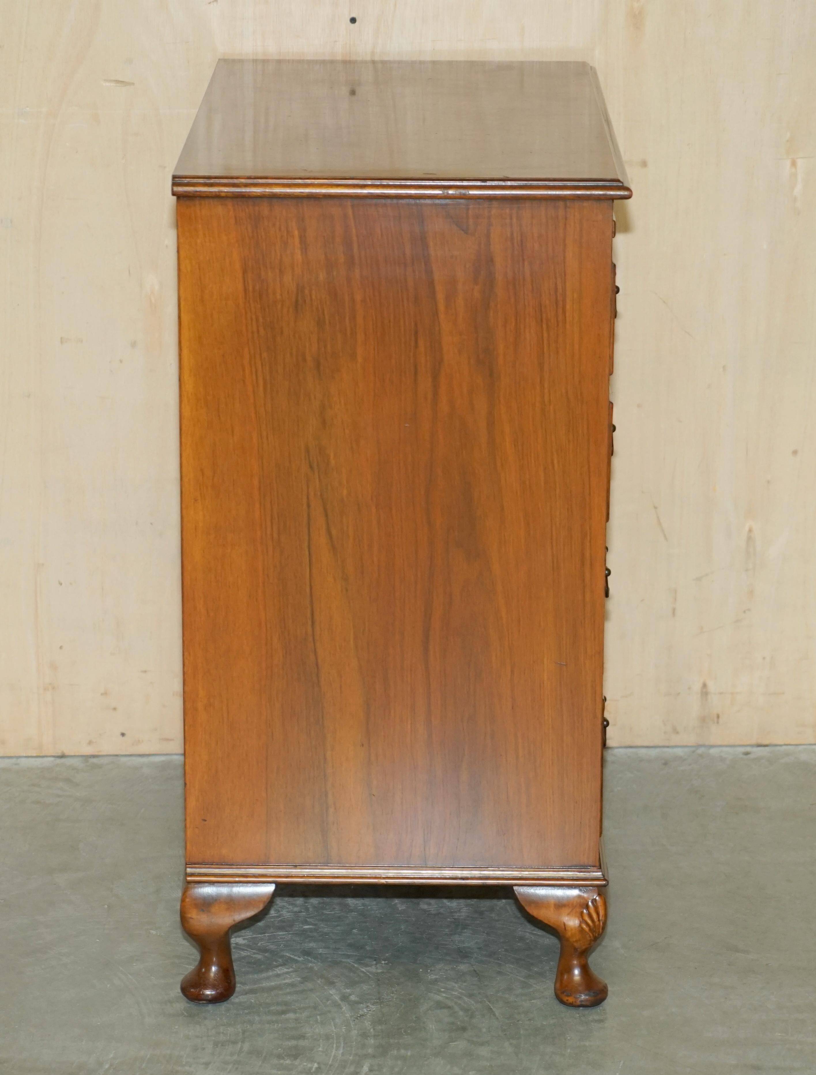 1940s vintage walnut commode with butler's serving tray.