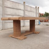 Oak table by Charles Dudouyt brutaliste art deco 1930