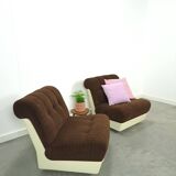 Fauteuil de l'ère spatiale marron avec plastique