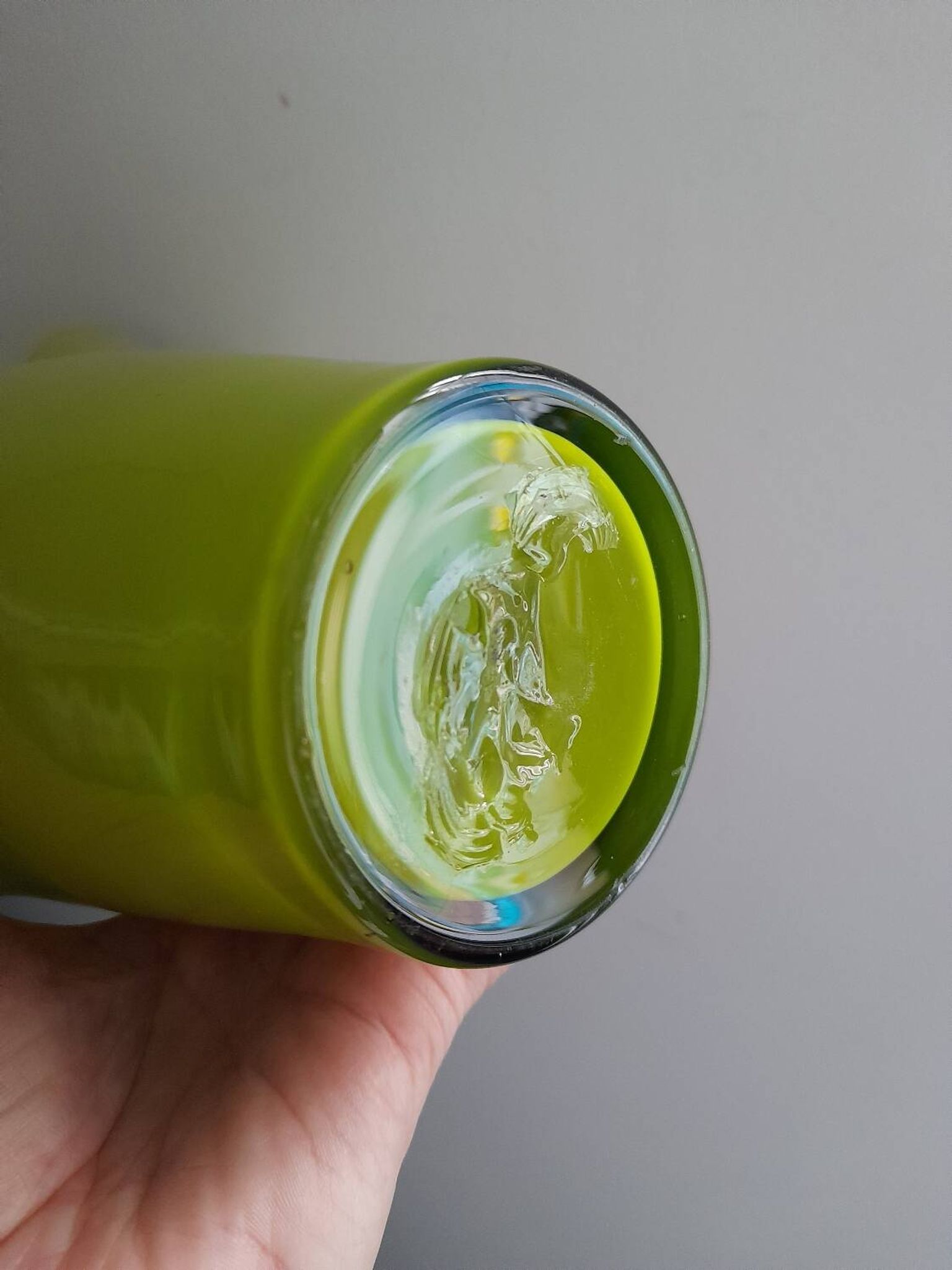 Green opaline handkerchief vase Fasoletto