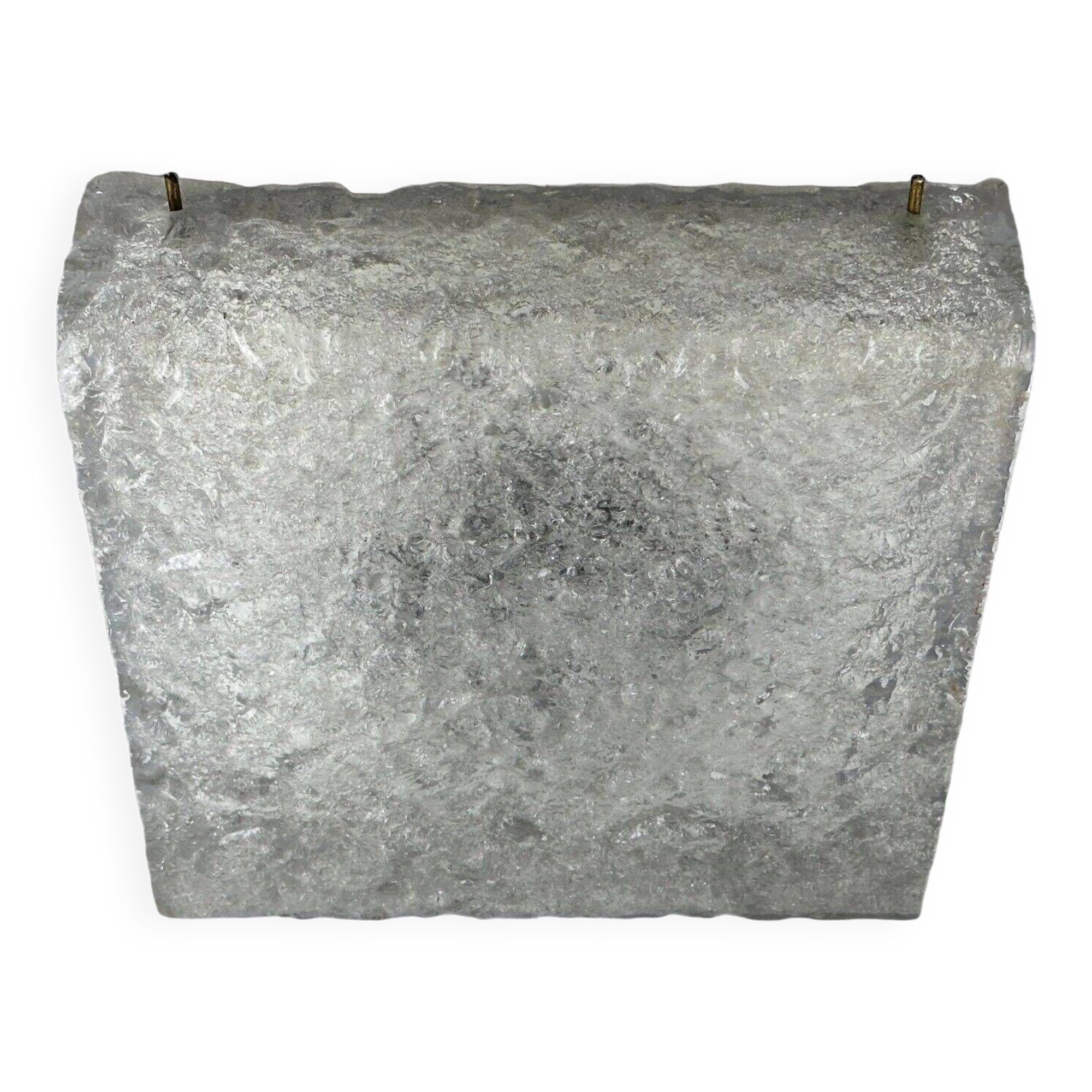 60s 70s ice glass flush mount ceiling lamp by Kaiser Leuchten Germany