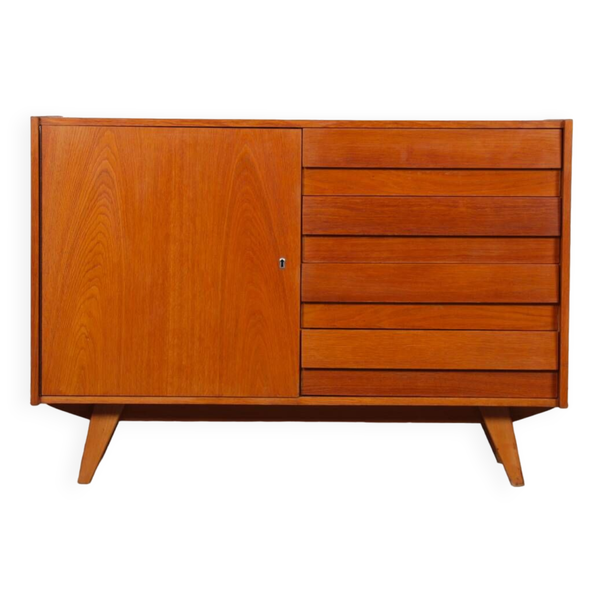 Vintage oak storage by Jiri Jiroutek, model U-458, 1960s
