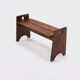 Wabi Sabi Style Stained Wooden Bench 1960s