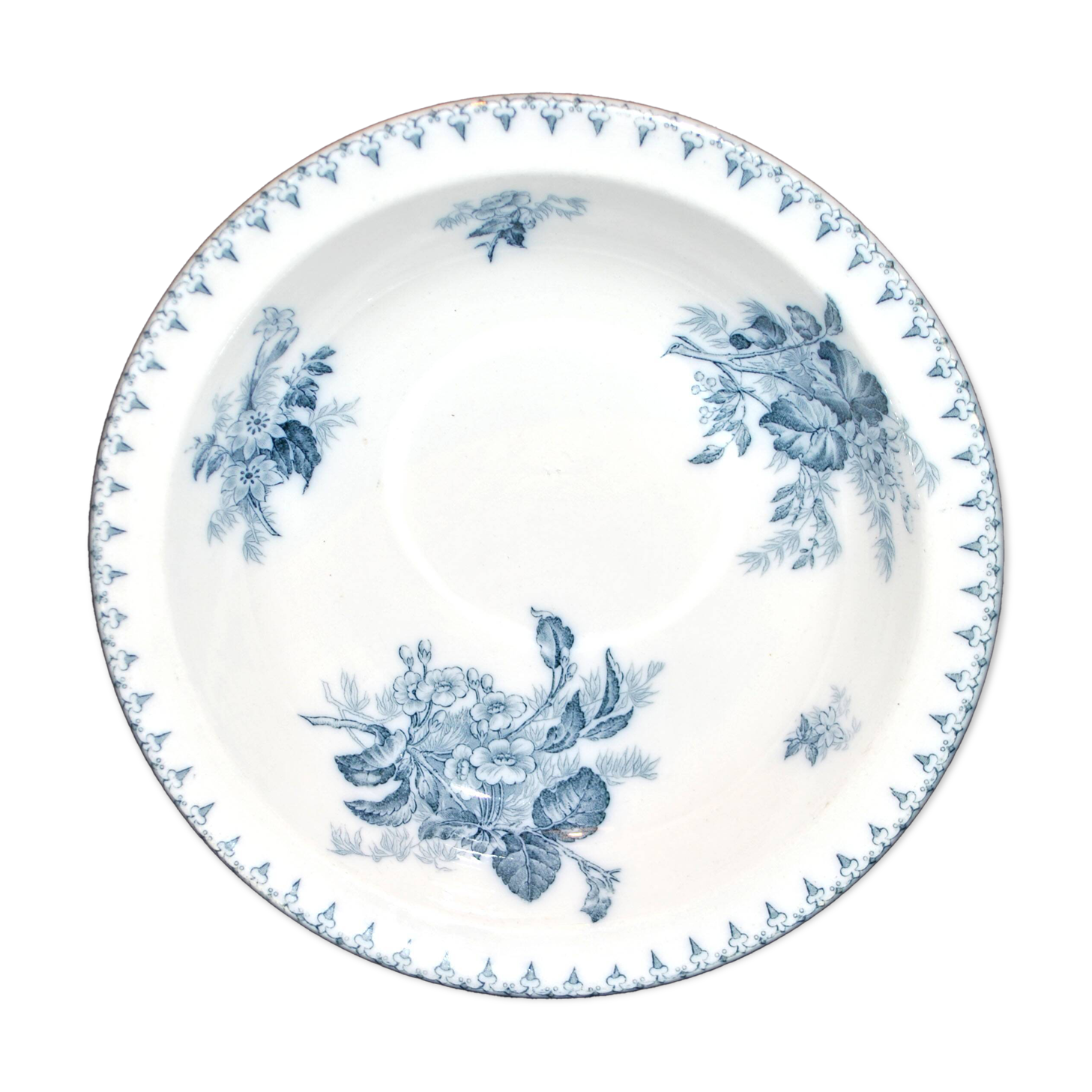 SARREGUEMINES FLORE Deep dish Salad bowl with blue flower decoration U&C 28cm