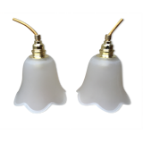 Pair of tulip lamps frosted glass