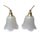 Pair of tulip lamps frosted glass