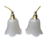 Pair of tulip lamps frosted glass