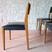 6 chaises scandinave teck et skaï vintage 1960