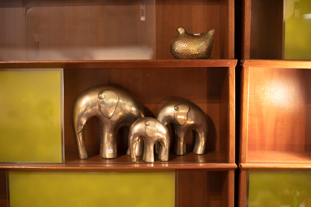 Brass elephant statues