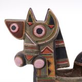 Cubic horse sculpture in painted ceramic, 1970s