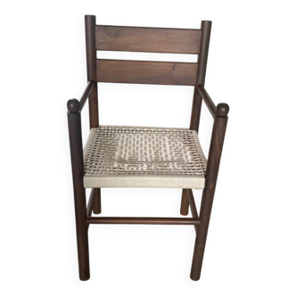 Chaise tressée noyer