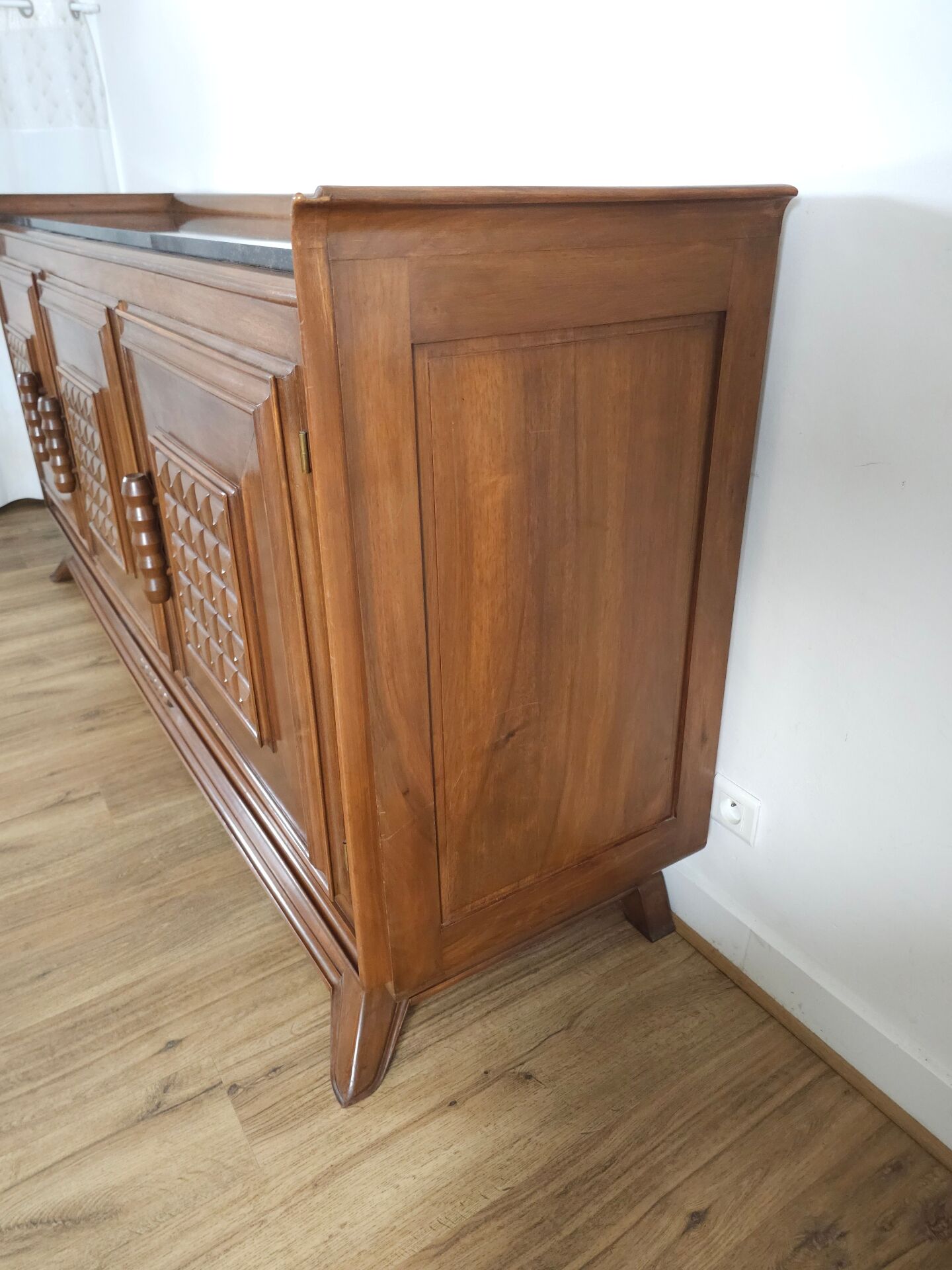 Rare French buffet "Pointe de Diamant" – Antique cabinetmaking work