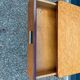 Vintage side table – 1950s/60s – burl wood & splayed legs