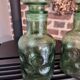 Bubble glass carafe, green bumpy