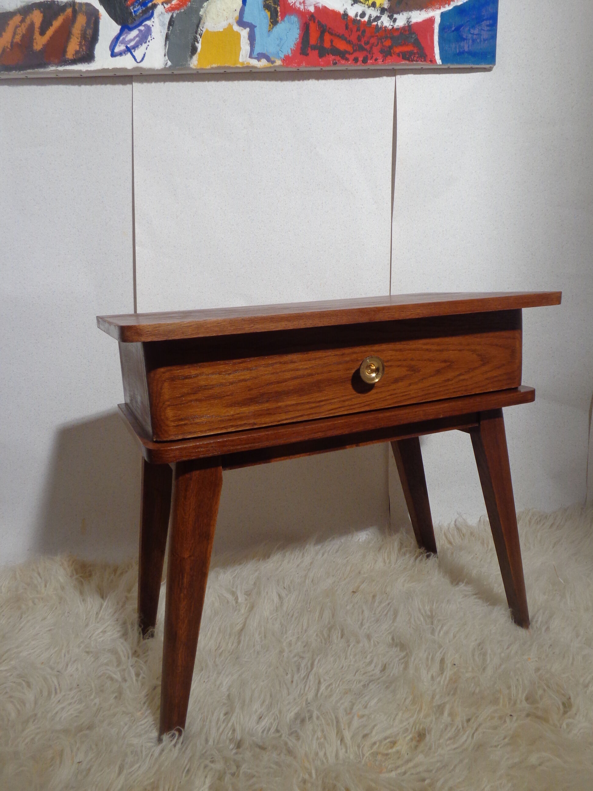 Bedside table or mini dresser vintage compass feet