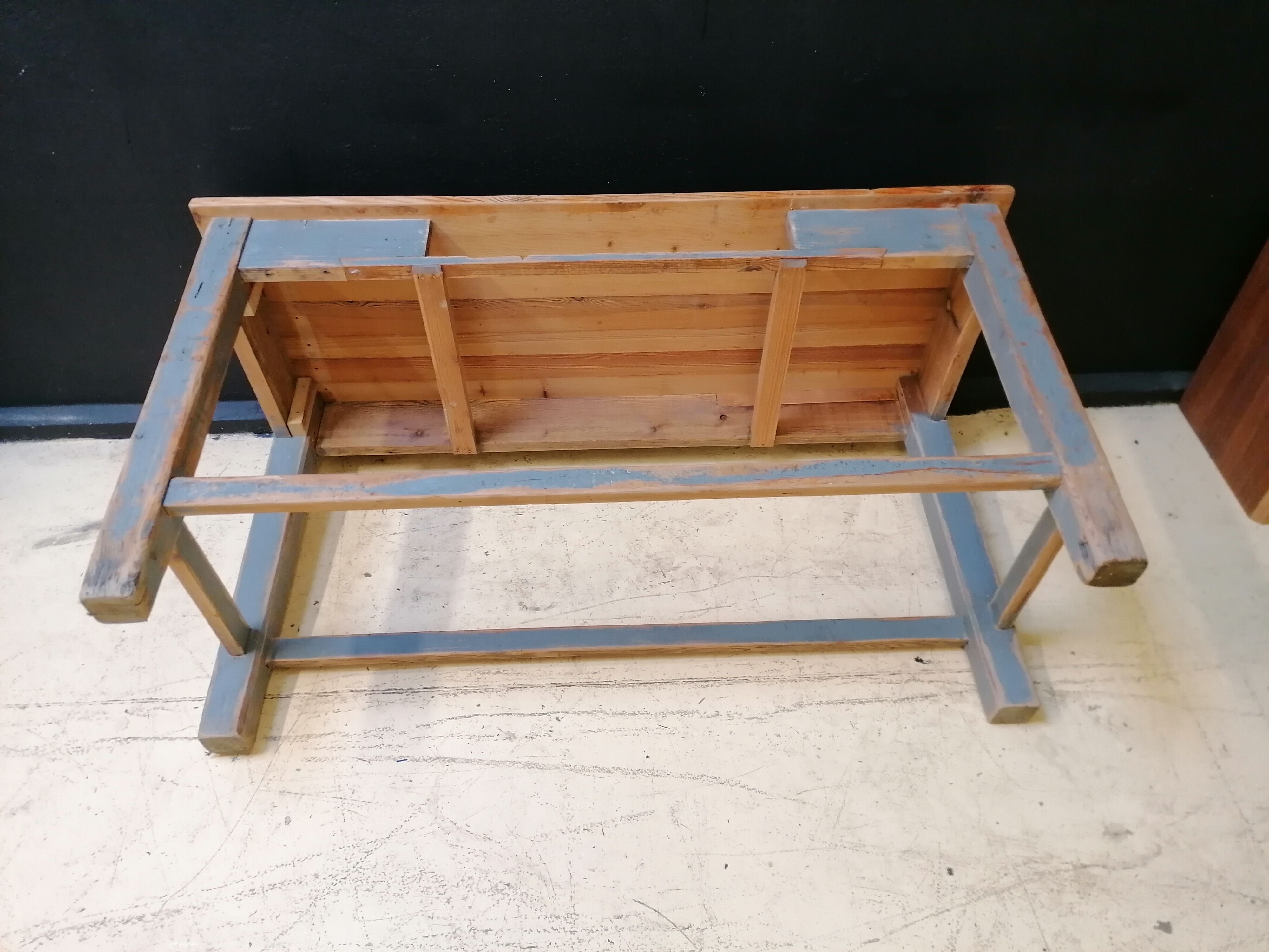 Patinated drapery table