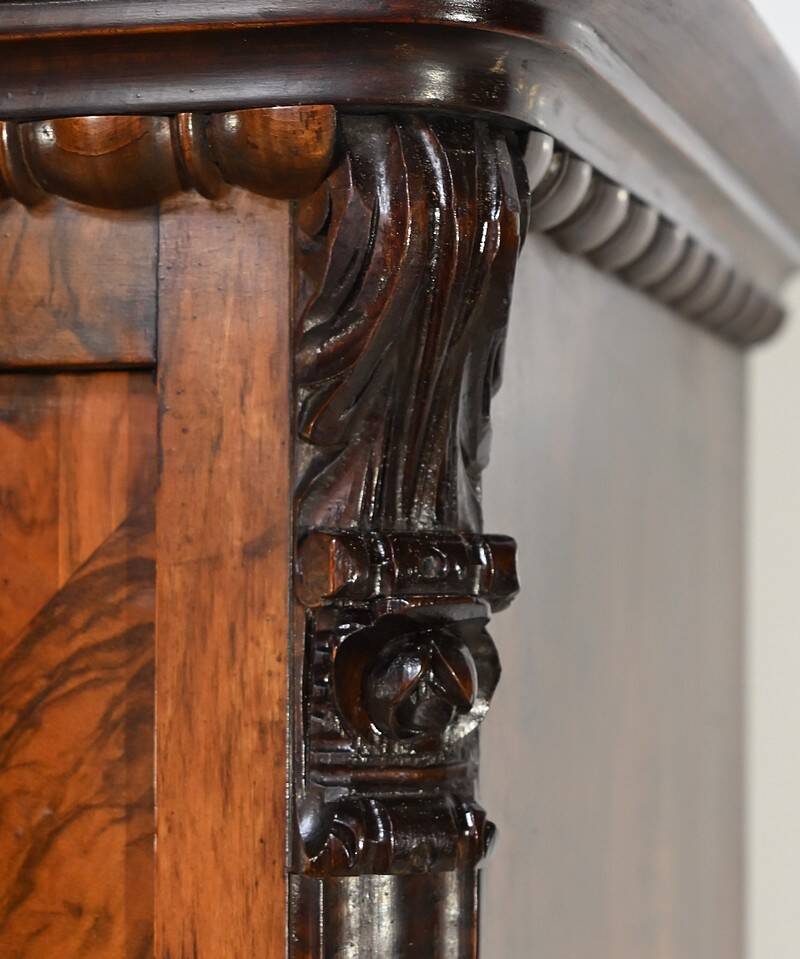 Burl Walnut Bookcase, Restoration Period – Early 19th Century