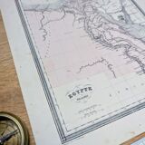 Ancient Egypt, original map printed in 1852.