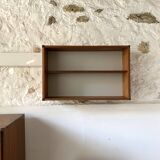 Vintage teak wall bookcase