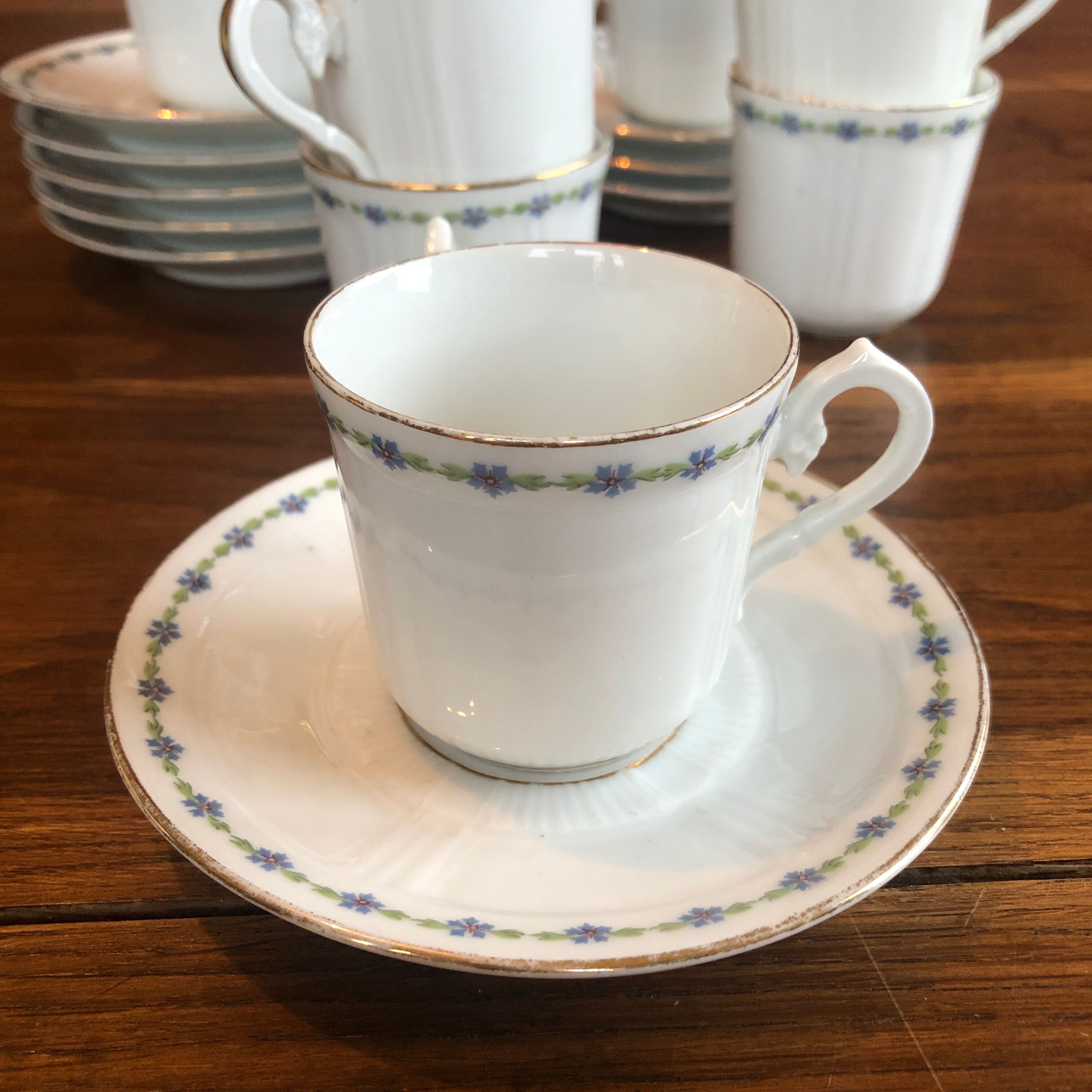 Set of 9 cups and old saucers from Limoges