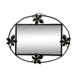 Old Art Deco mirror wrought iron hammered vegetal decoration