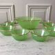 Set of 8 small bowls and a green granita bowl 60s-70s