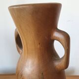 Vase pique-fleurs en bois d'olivier.