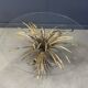 Vintage gilt metal sheaf of wheat coco chanel coffee table, 1960s