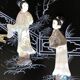 Four lacquer panels japan china XXe decorations of geishas