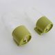 Pair of vintage pop wall lights in pastel green PVC and glass globe. 70s