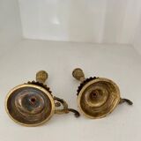 Pair of gilded brass candlesticks