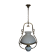 Old suspension in opaline, earthenware and brass - kerosene lamp
