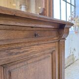 Old XL Napoleonic oak glass bookcase, 19th century