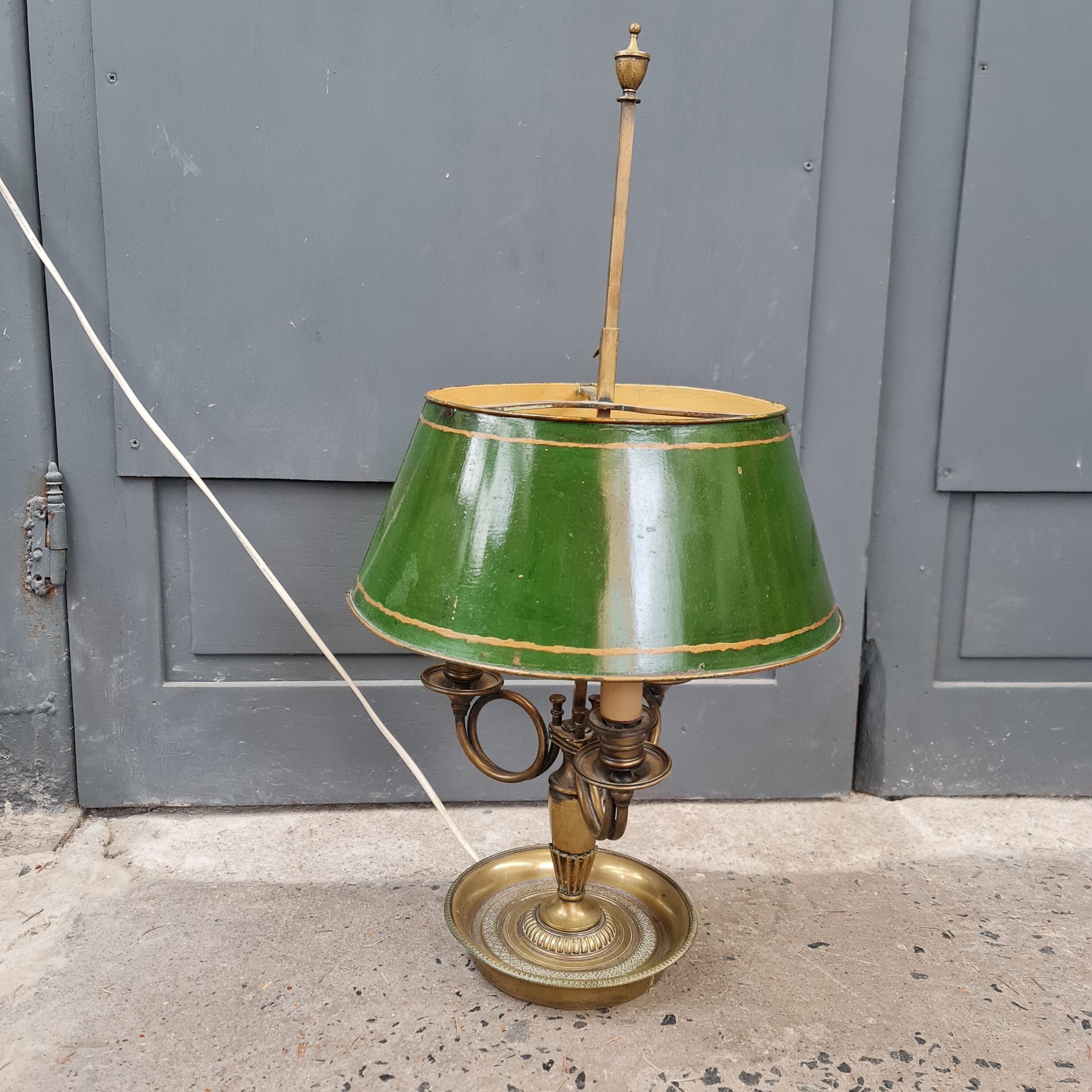 Old lamp hot water bottle bronze and sheet metal three fires