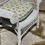 Vintage rattan kids garden armchair
