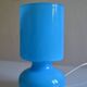 Ikea Lykta lamp in vintage blue opaline glass from the 1980s.
