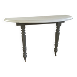 Antique painted half-moon console