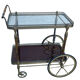 Bar drinks trolley in brass and wood from Maison Jansen