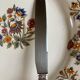 Set of 11 old table knives, horn handle, stainless blade and silver ferrule