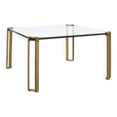 Hollywood Regency Brass and Glass Coffee Table by Peter Ghyczy, 1970s.