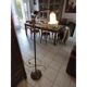 Brass floor lamp with glass shade