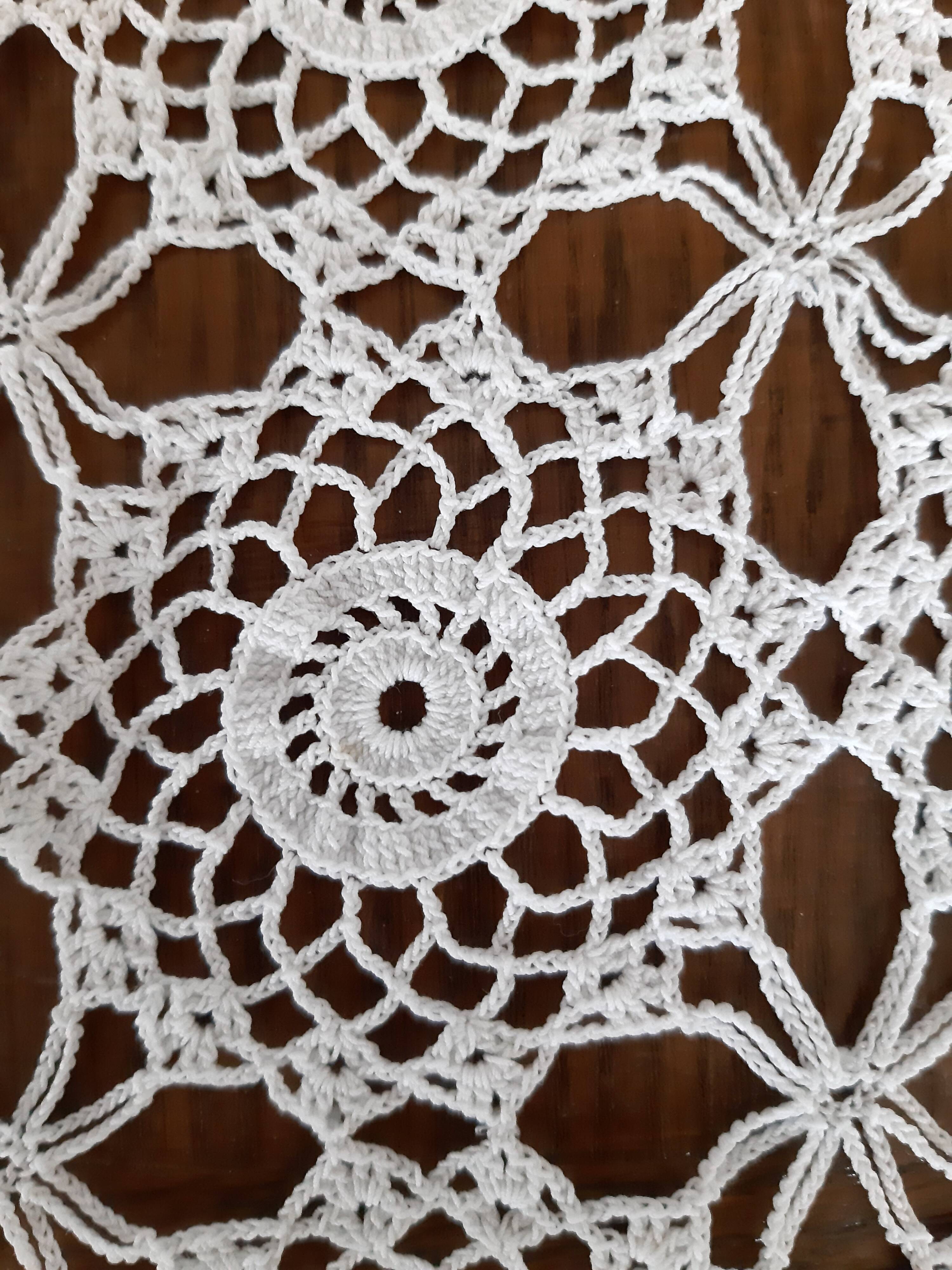 Old crocheted tablecloth