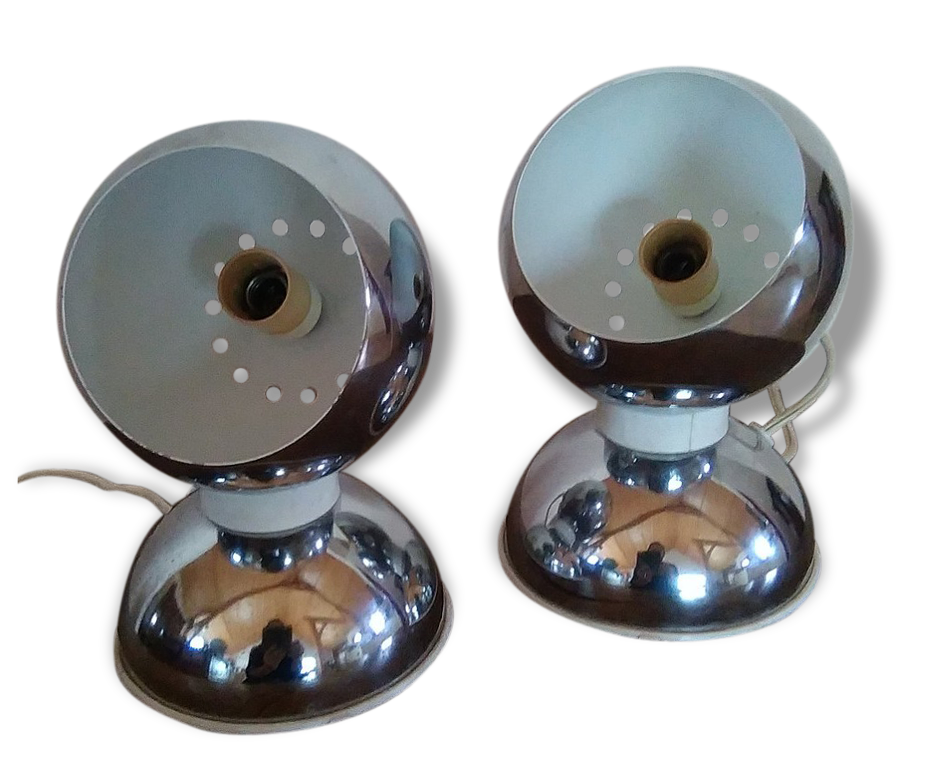 Pair of Eye-Ball, by Gioffredo Reggiani, 1960s lamps