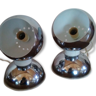 Pair of Eye-Ball, by Gioffredo Reggiani, 1960s lamps