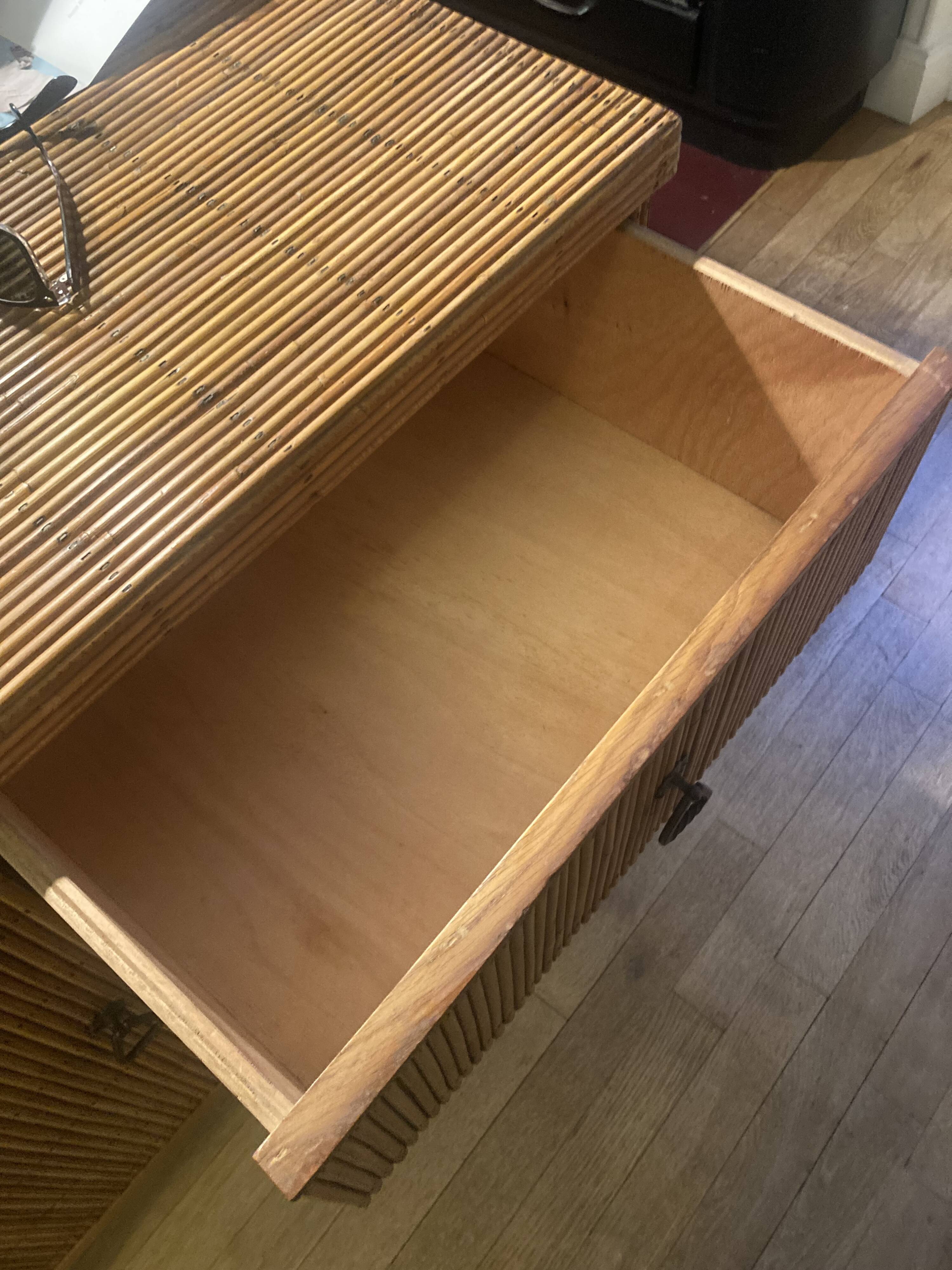 Split rattan chest of drawers from the 60s