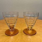 Set of 2 vintage Art Deco glasses